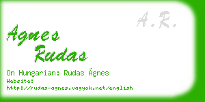agnes rudas business card